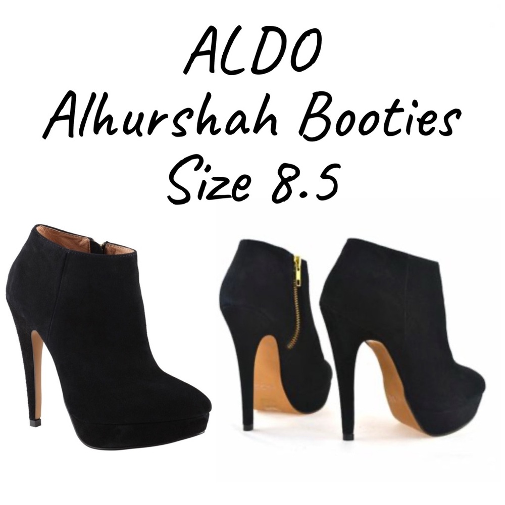 Aldo Women’s Alhurshah Black Suede Platform Booties, 8.5